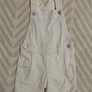 Head White denim overall short